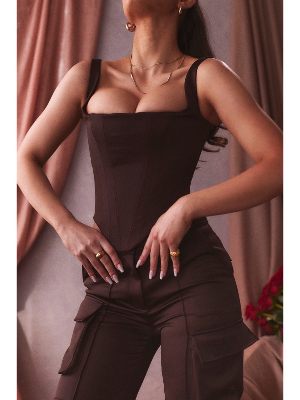 NEW House of CB Rafa Top Chocolate Brown XS - Picture 7 of 17